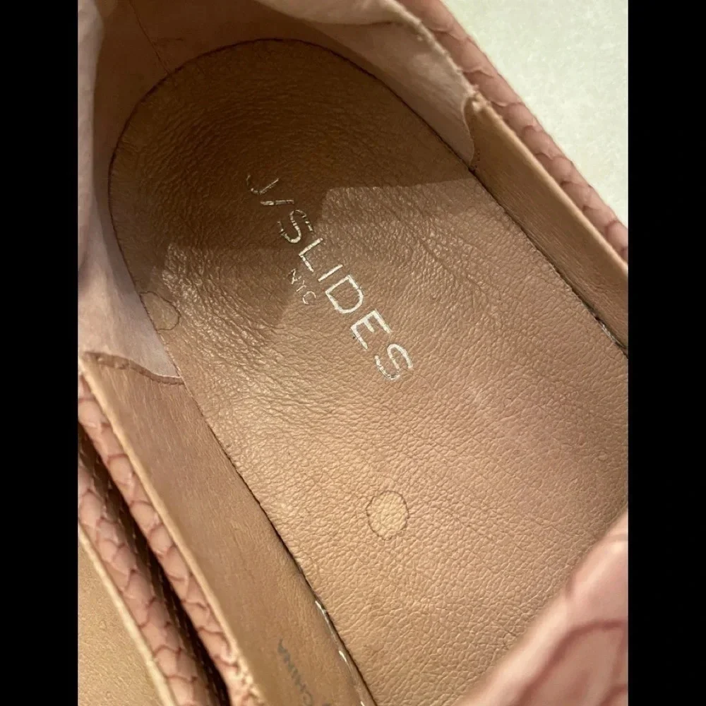J/Slides NYC Mauve/Pinm Snake Skin Print Slip On Shoes